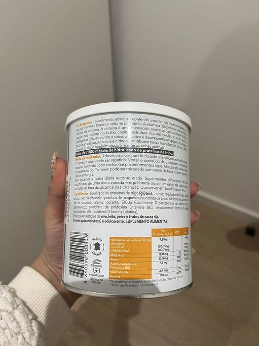 Suplemento alimentar EcophanePó para unhas quebradiças e cabelo fragil