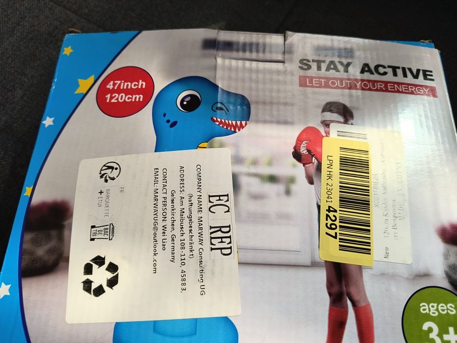 Nadmuchiwany worek treningowy stojący 120cm