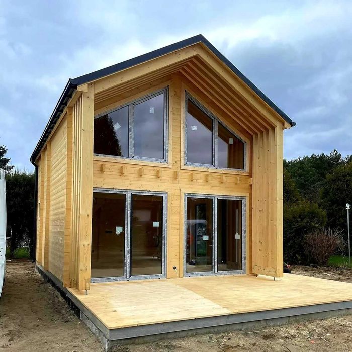 Drewniany domek letniskowy Horyzont 65 + 21 m2 - ROD, ośrodek wypoczyn