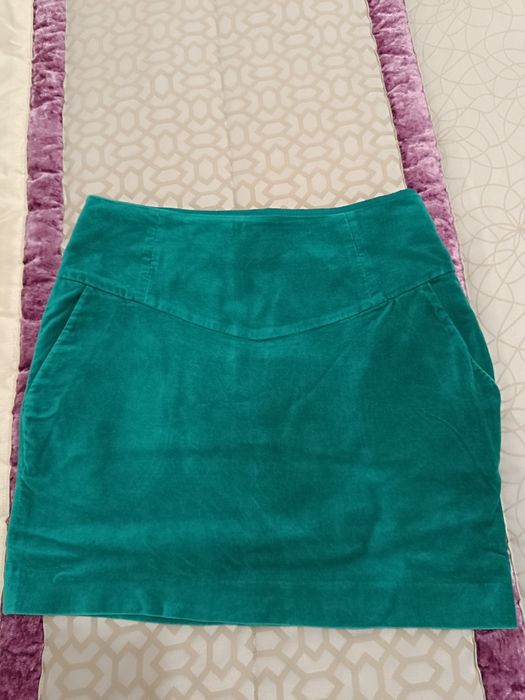 Minisaia verde veludo tamanho 38
