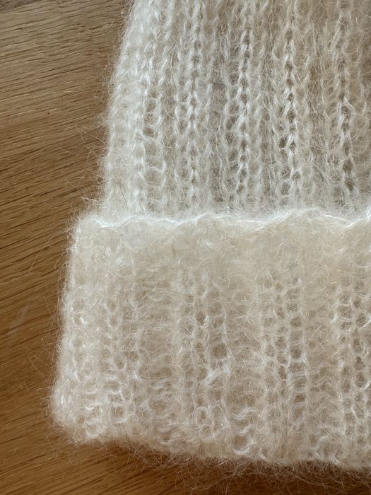 Czapka moher+jedwab handmade