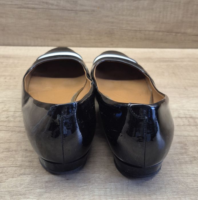 Buty czarno biale baleriny