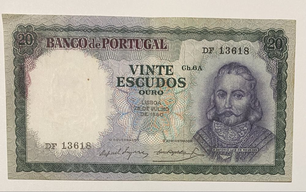 Nota 1307 - 20 Escudos Ch.6A - 1960