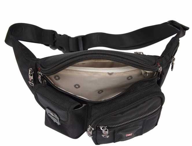 saszetka nerka SWISSGEAR torba biodrowa czarna nylon PVC