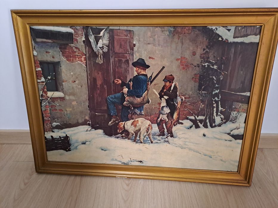 Quadro vintage moldura dourada