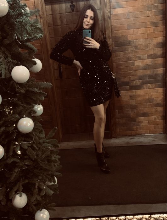 Сукня велюрова з блискітками