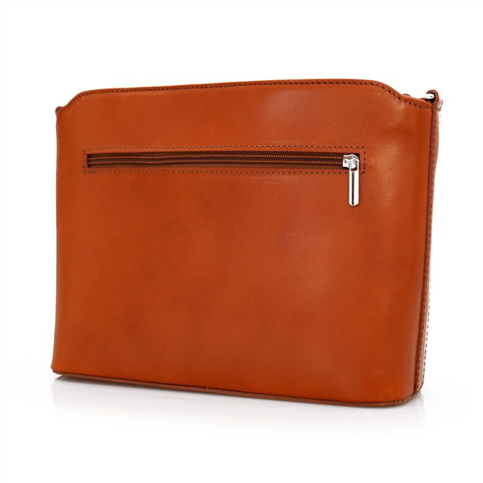 VERA PELLE torebka listonoszka duża klasyczna z paskiem V063 c.bordowa