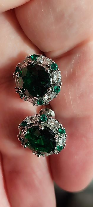 Kolczyki  "Szmaragdowe kwiatki"