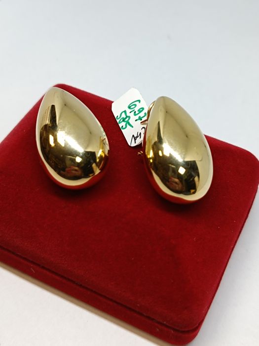 Złote kolczyki łezki krople Bodega, złoto próby 585