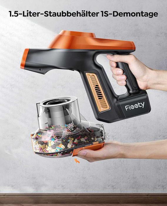 Bezprzewodowy odkurzacz akumulatorowy, 550 W/45 kPa/60 min, pionowy