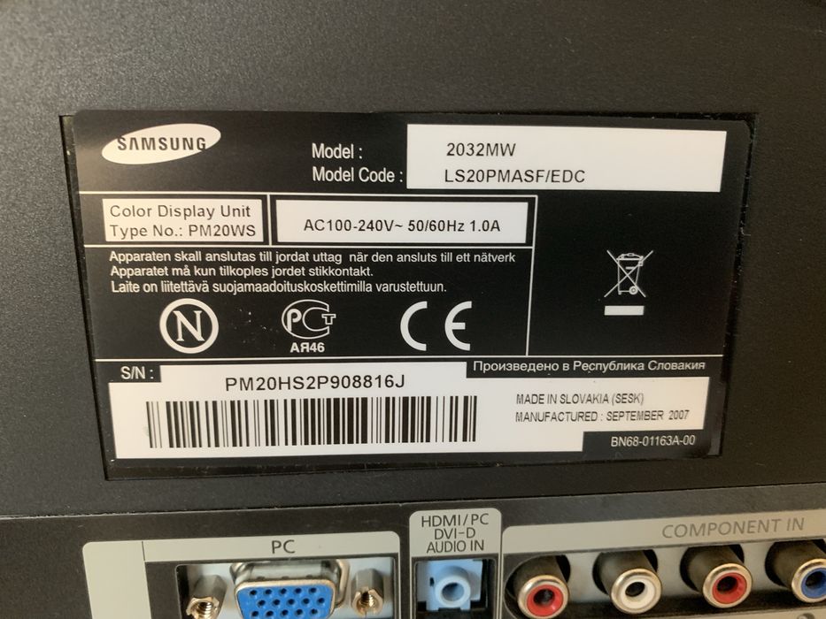 Монітор SAMSUNG 20 ʼʼ 2032 MW LS20PMASF/EDC