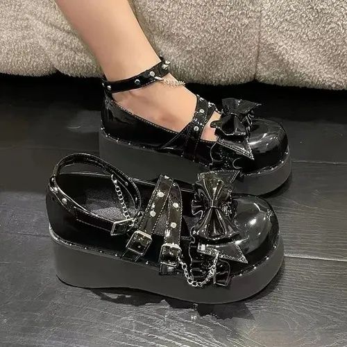 Туфлі в естетиці Gothic Lolita / Harajuku / Punk Rock.устілка 22см