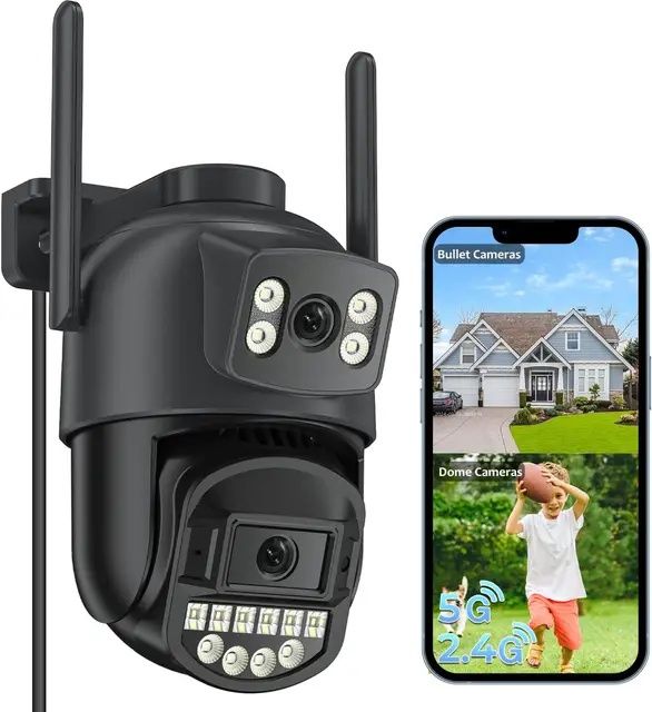 Вулична камера безпеки Reobiux 5G/2.4G WiFi, подвійний об єктив