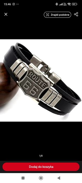 Hit vintage Route 66 retro bransoleta bransoletka pleciona rzemyk dies