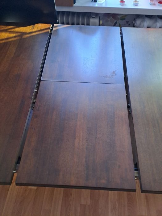 Стіл обідній Астер гевея, коричневий розкладається на велику компанію