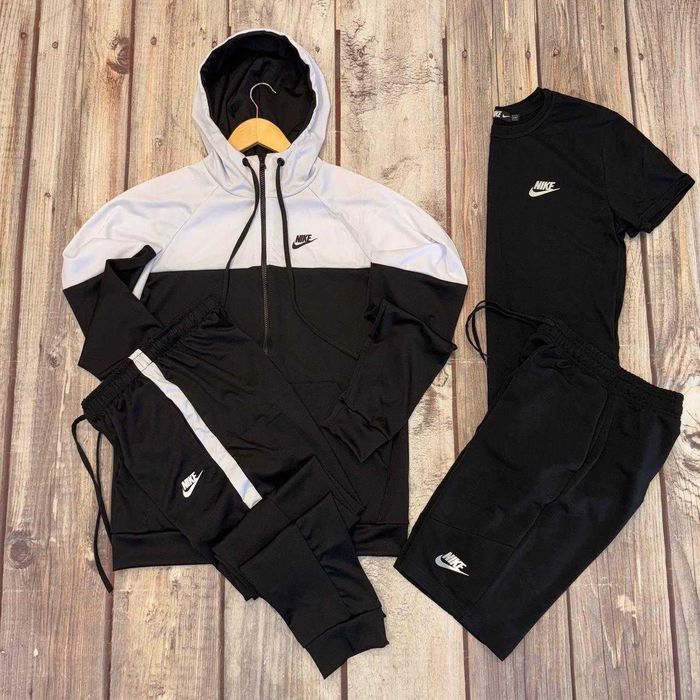 Комплект Nike = Спортивний костюм чоловічий + футболка + шорти (розміри S / M / L / XL /XXL)