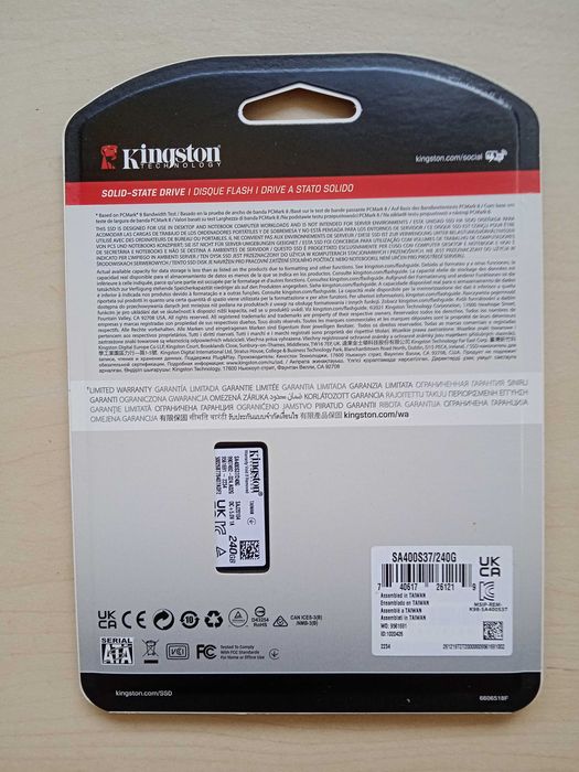 Discos SSD Kingston 240GB / 480GB / 960GB (Novos/Embalados)