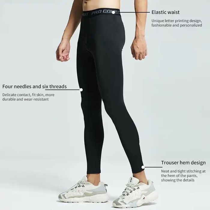 Мужские спортивные компрессионные лосины pro combat