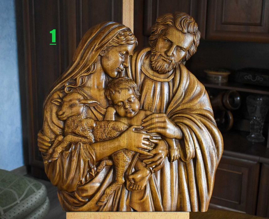 Образ Ісус, Свята Сім'я, Свята Родина, панно з дерева, ікона, образ