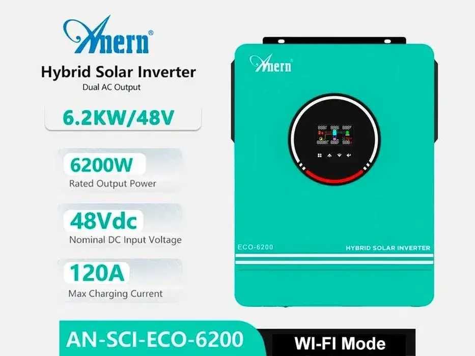 Гібридний Інвертор ANERN ECO-6200 6.2 kW (48V) — Версія з Wi-Fi