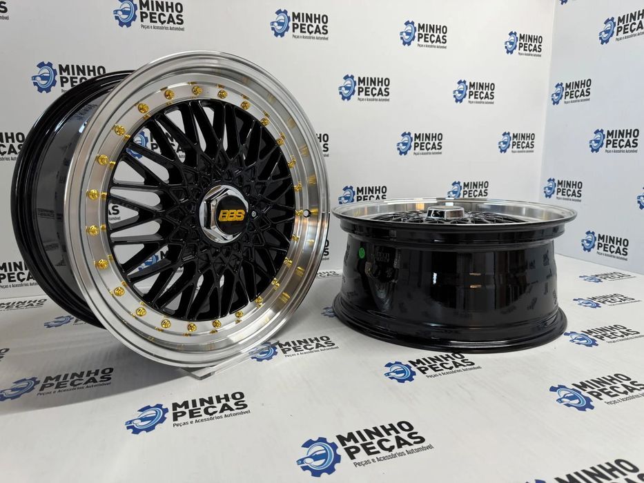 Jantes Look BBS RS em 17 (5x100/5x112) Preto com aba Polida
