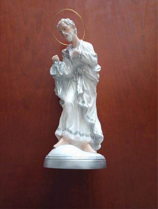 Presépio em tons de branco e prateado