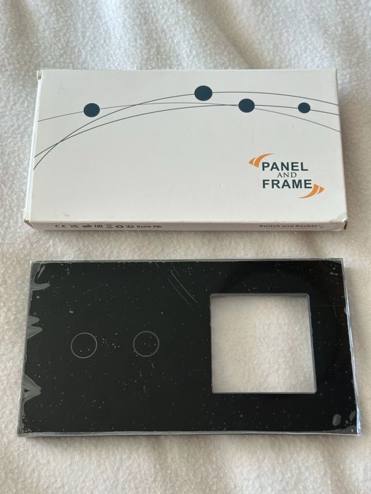 Espelho Painel de Vidro Preto para Tomada e Interruptor Tátil Novo