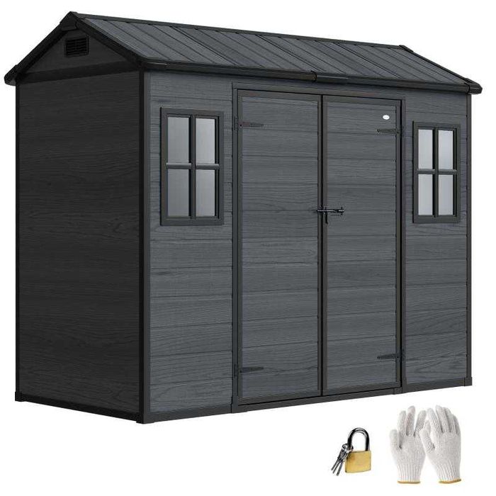 Abrigo de Jardim em PVC 244x131x201 cm