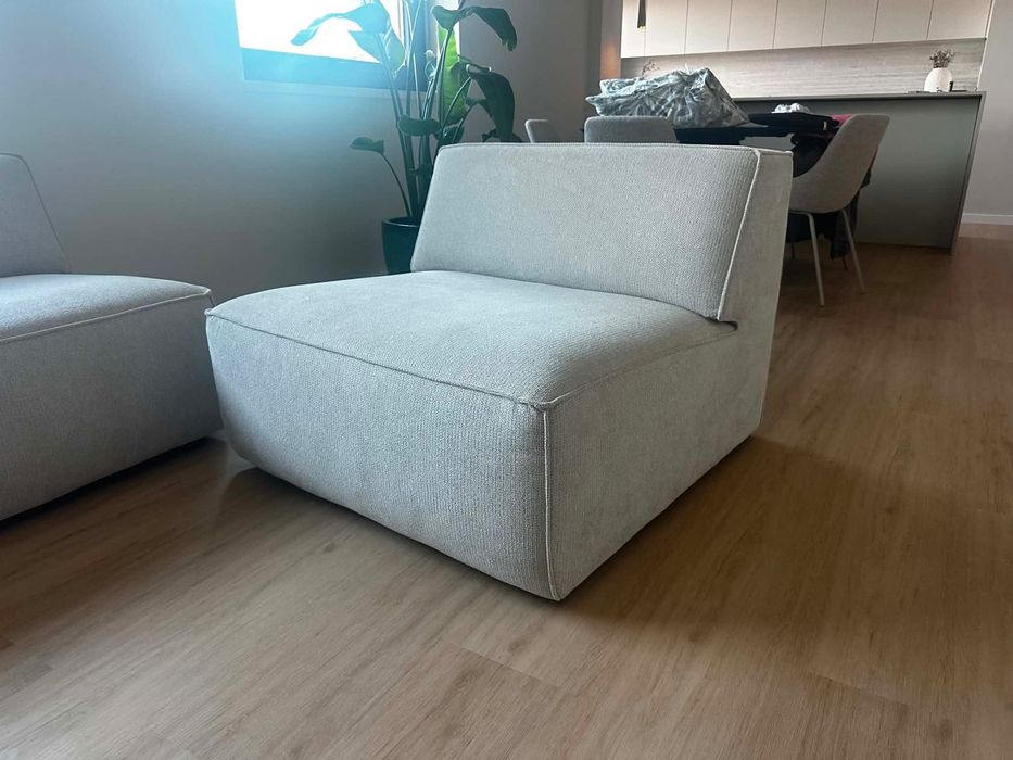 Sofá modular de 3 peças – Cinzento claro – Quase novo | 900€