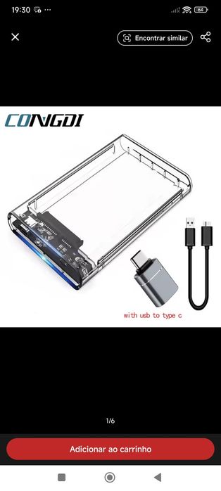 Caixa disco externo usb3.0 2,5"