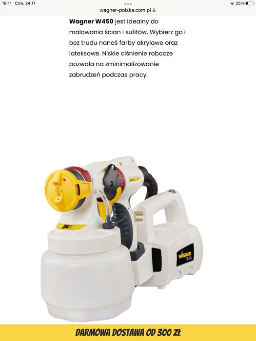 Pistolet malarski wall sprayer w 450