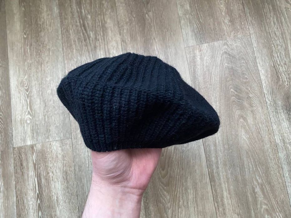 Оригінальний Берет Ganni Women’s Wool Rib Knit Beret Black Italy