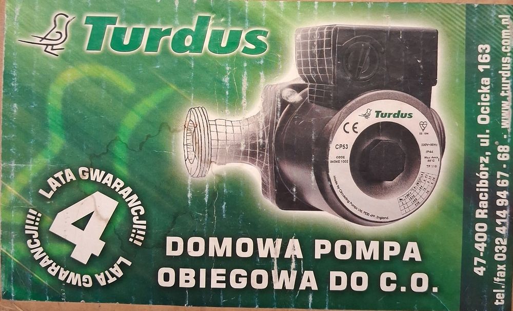 Pompa obiegowa do wody