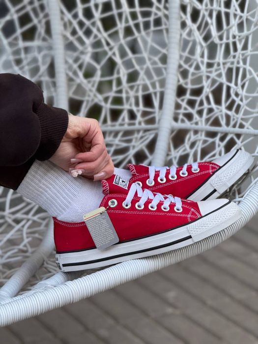 Converse All Star Red жіночі конверси червоні низькі 36-41