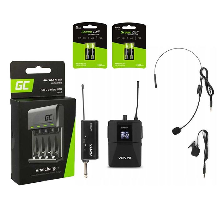 OKAZJA | BodyPack Vonyx WM55B UHF + 4x AA +ładowarka | GWARANCJA 3LATA