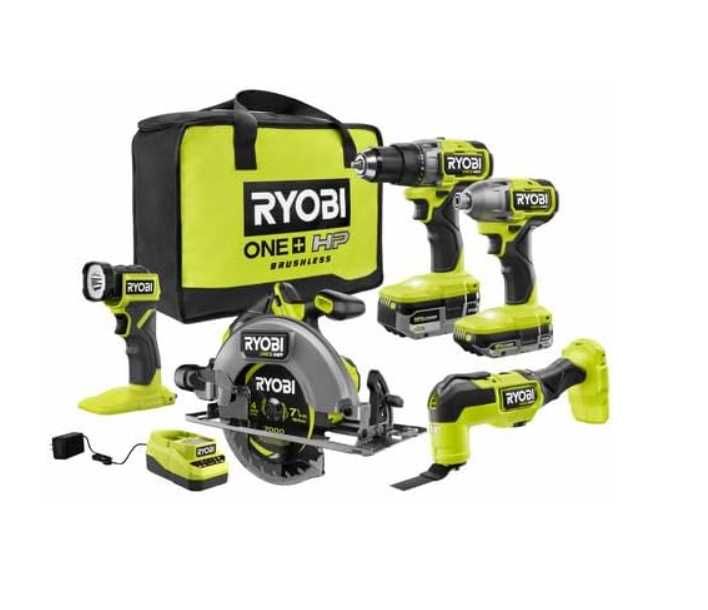 Zestaw Ryobi 5 narzędzi + 2 baterie 4AH +1,5AH 18V NOWY z USA