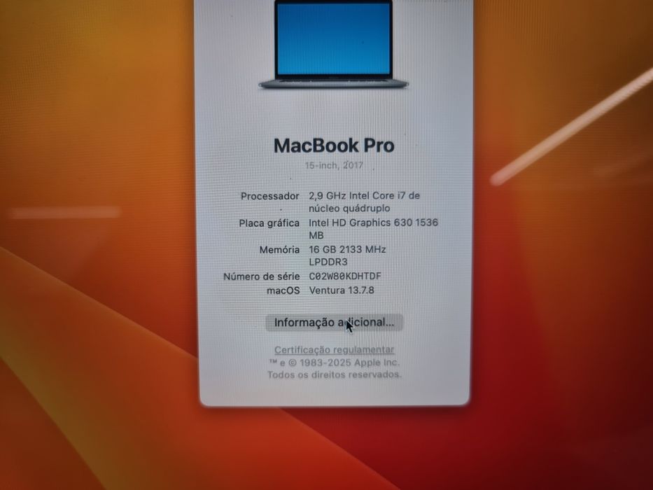 Macbook Pro A1707 15 polegadas Versão i7 16Gb Ram446817581097308161