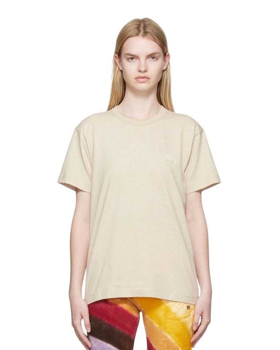 Футболка Acne Studios T-Shirt With Ellison Face Patch Navy \ Black \ Beige \ Pink \ Purple