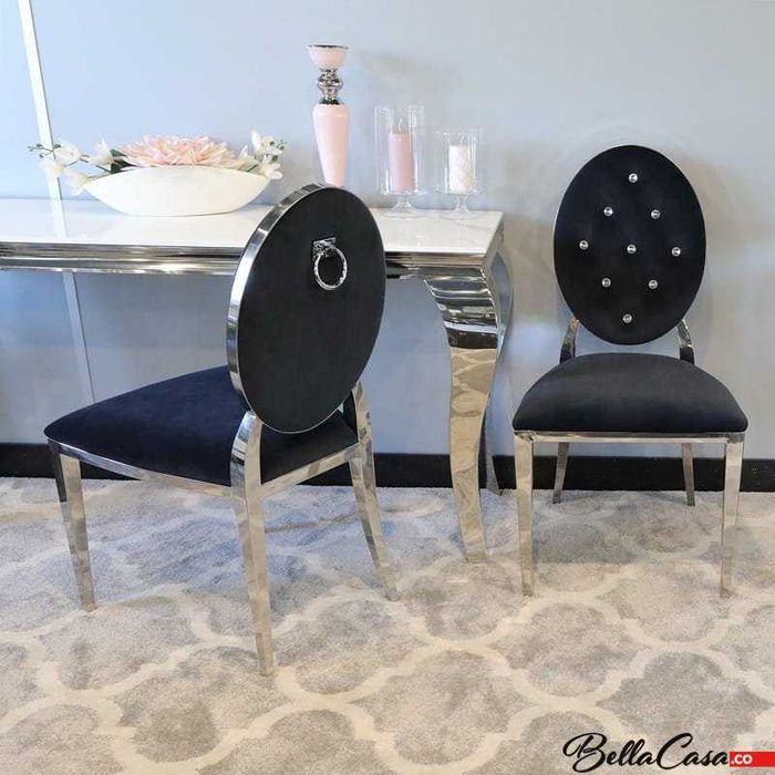 Krzesło tapicerowane glamour Ludwik pikowane welurowe kolory