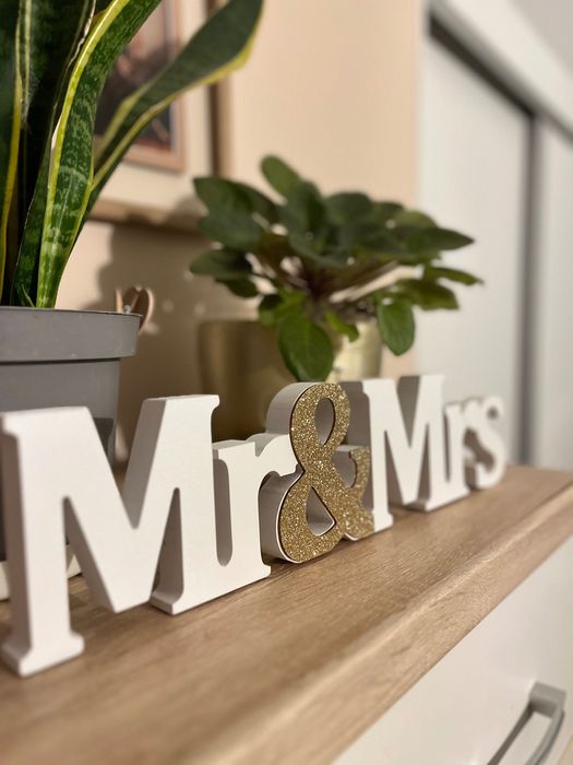 Ozdoba ślubna mrs&mr dekoracja ślub wesele ozdoba