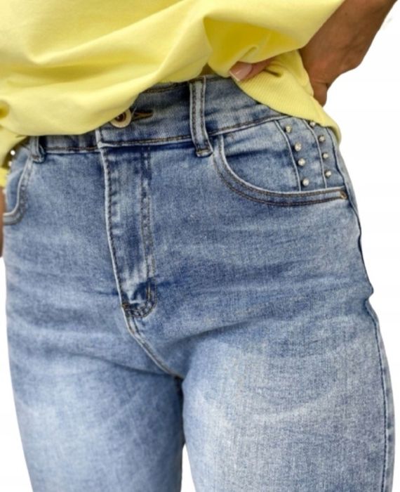 Jeansy spodnie MOM FIT wysoki stan M.Sara 36/38