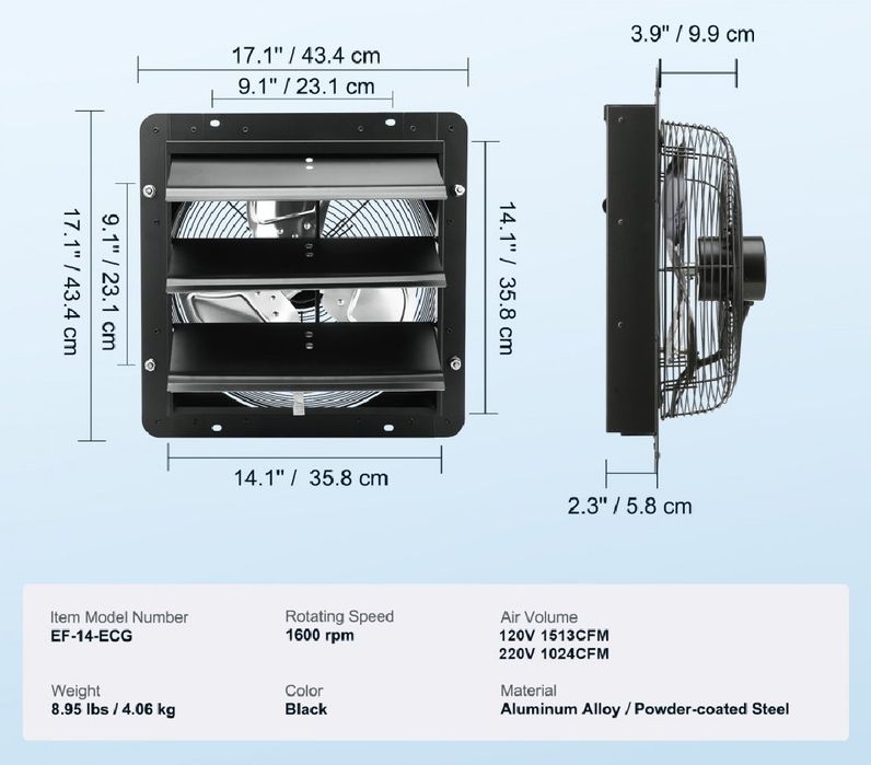 Ventilador/Exaustor de Persiana