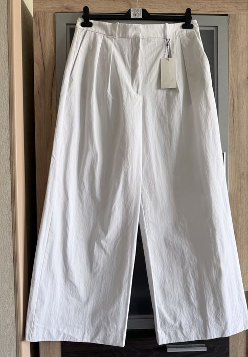 Білі брюки штани zara woman limited широкі палаццо