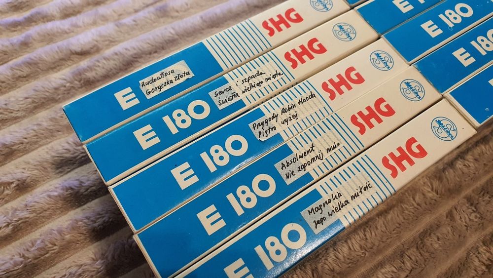 VHS STILON Zestaw 7szt. kaset wizyjnych. E-180 Super High Grade