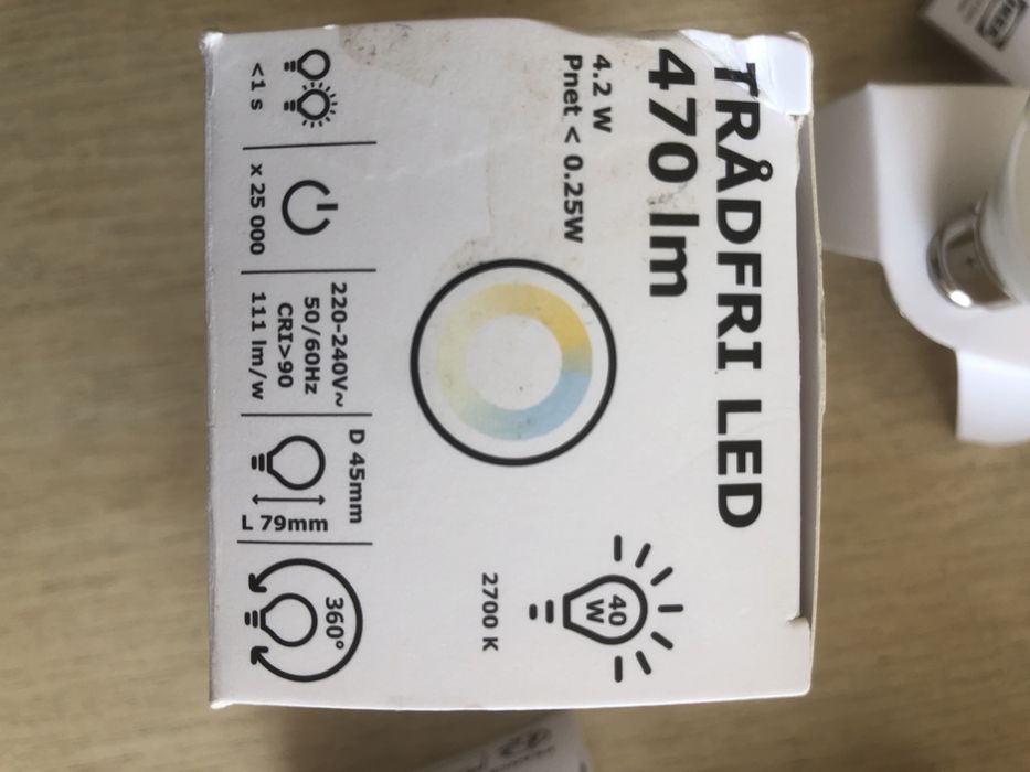 Нова Led лампочка IKEA TRÅDFRI E14 470 люмен