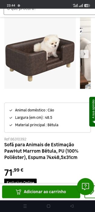 Cama seminova para cão