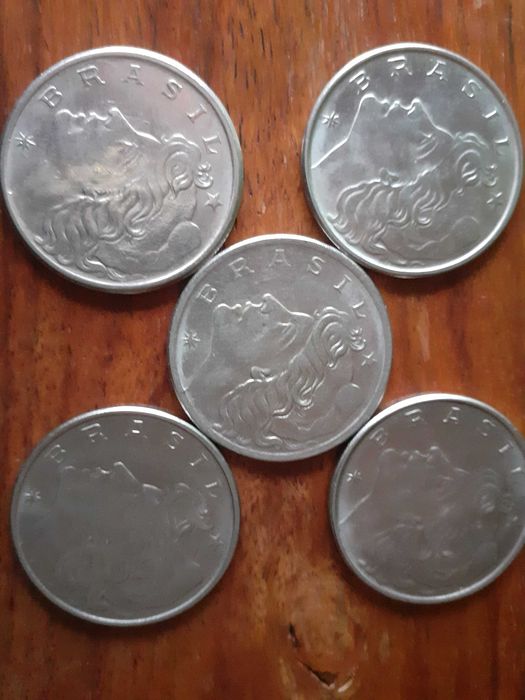 Conjunto de 5 Moedas 50 Centavos Brasil
