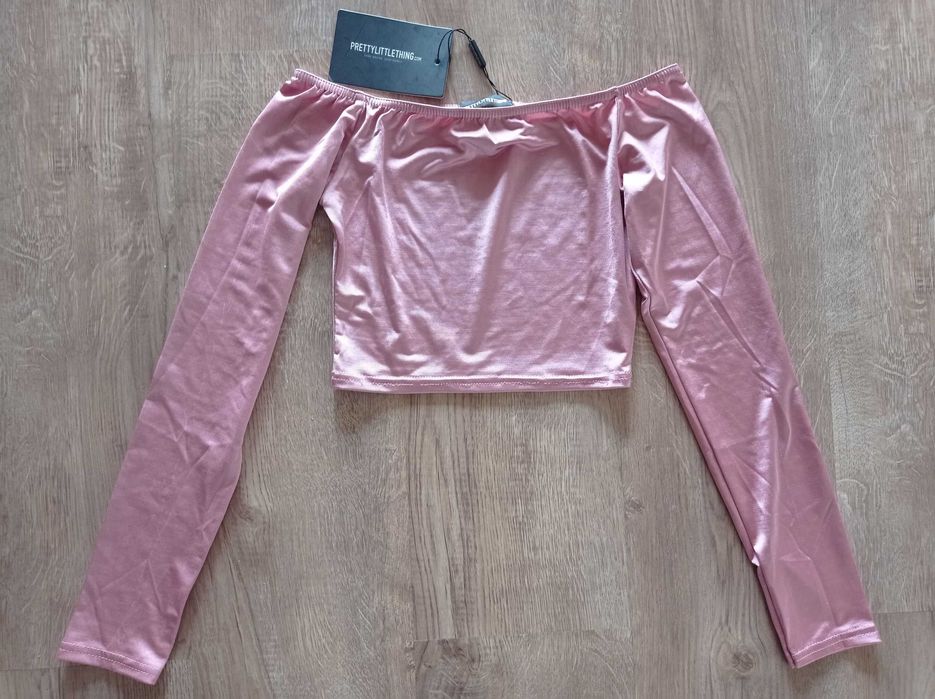 Crop-Top pudrowy róż