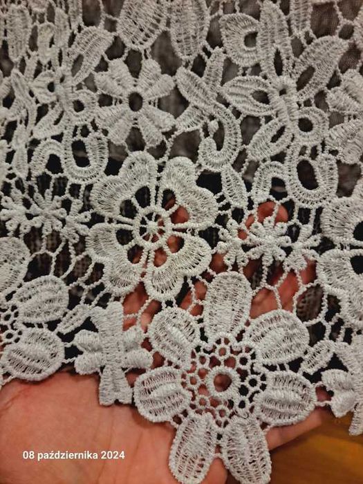 cienki sweterek, bluzka 44 koronka ażur