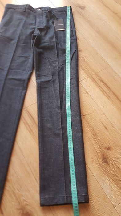 Tommy Hilfiger Denton spodnie granatowe Straight Fit w kant M 31/34